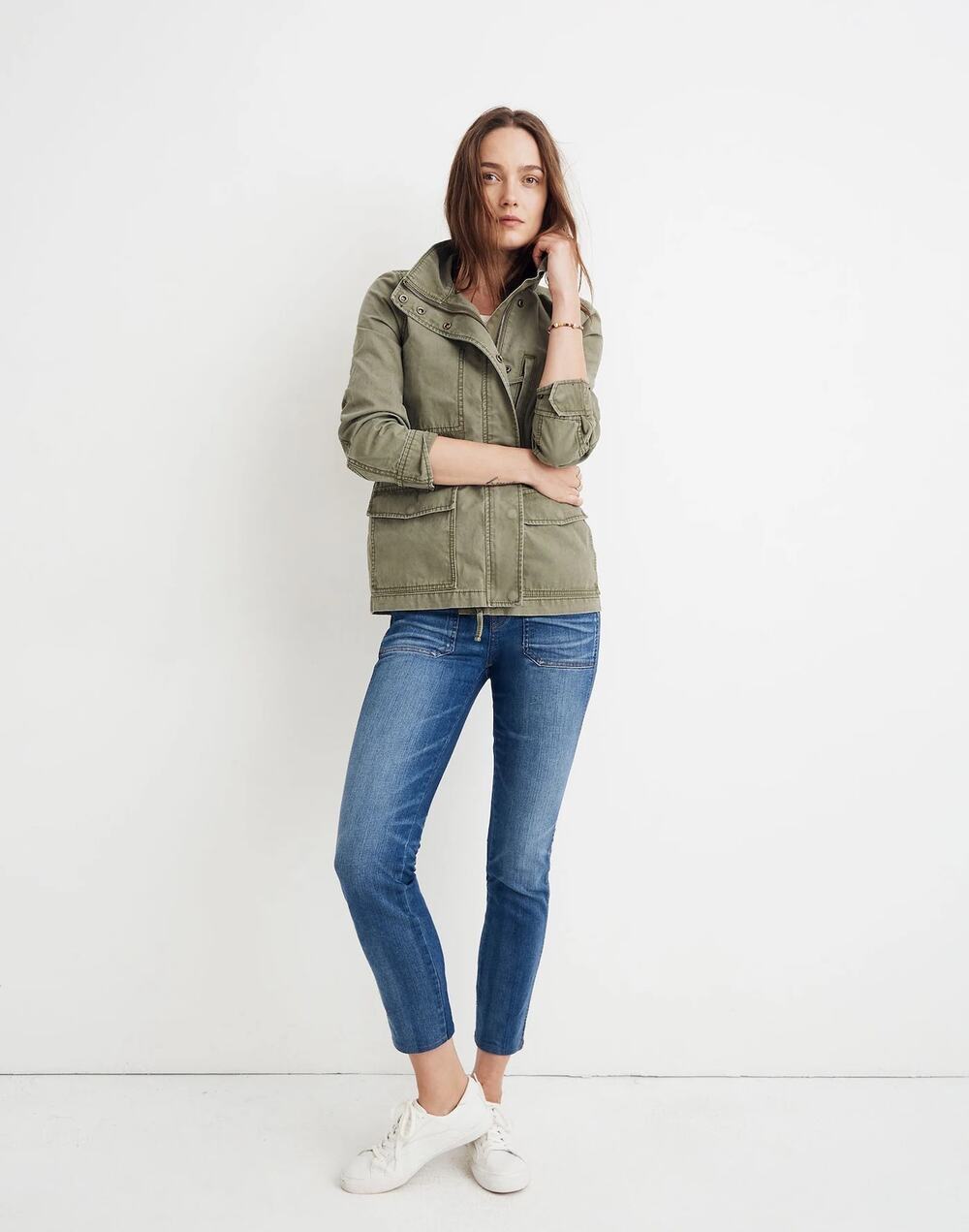 Madewell Passage Utility Military Surplus Jacket Olive Army Green Fall women XXS